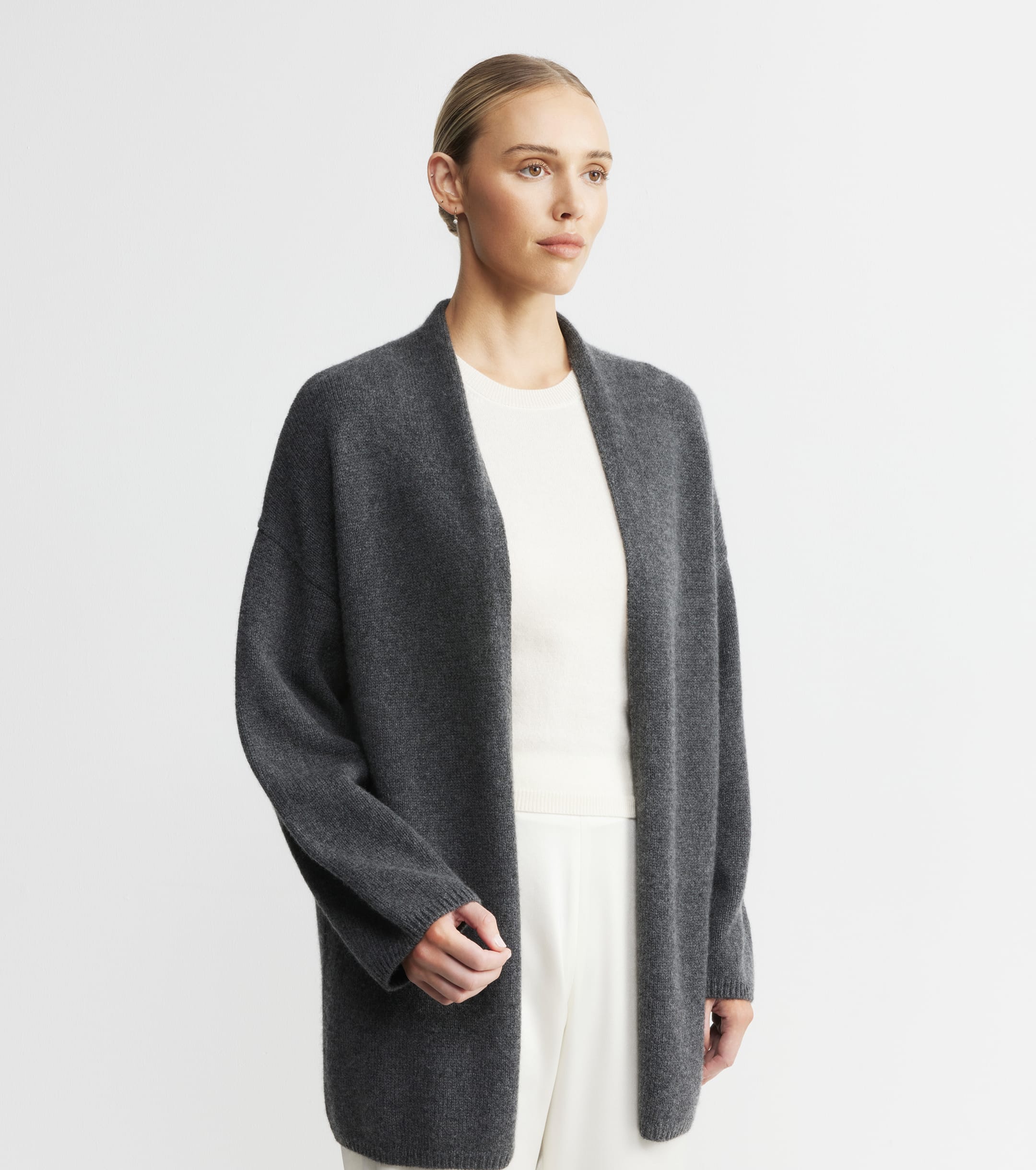 Luxe Cashmere Cardigan - Graphite