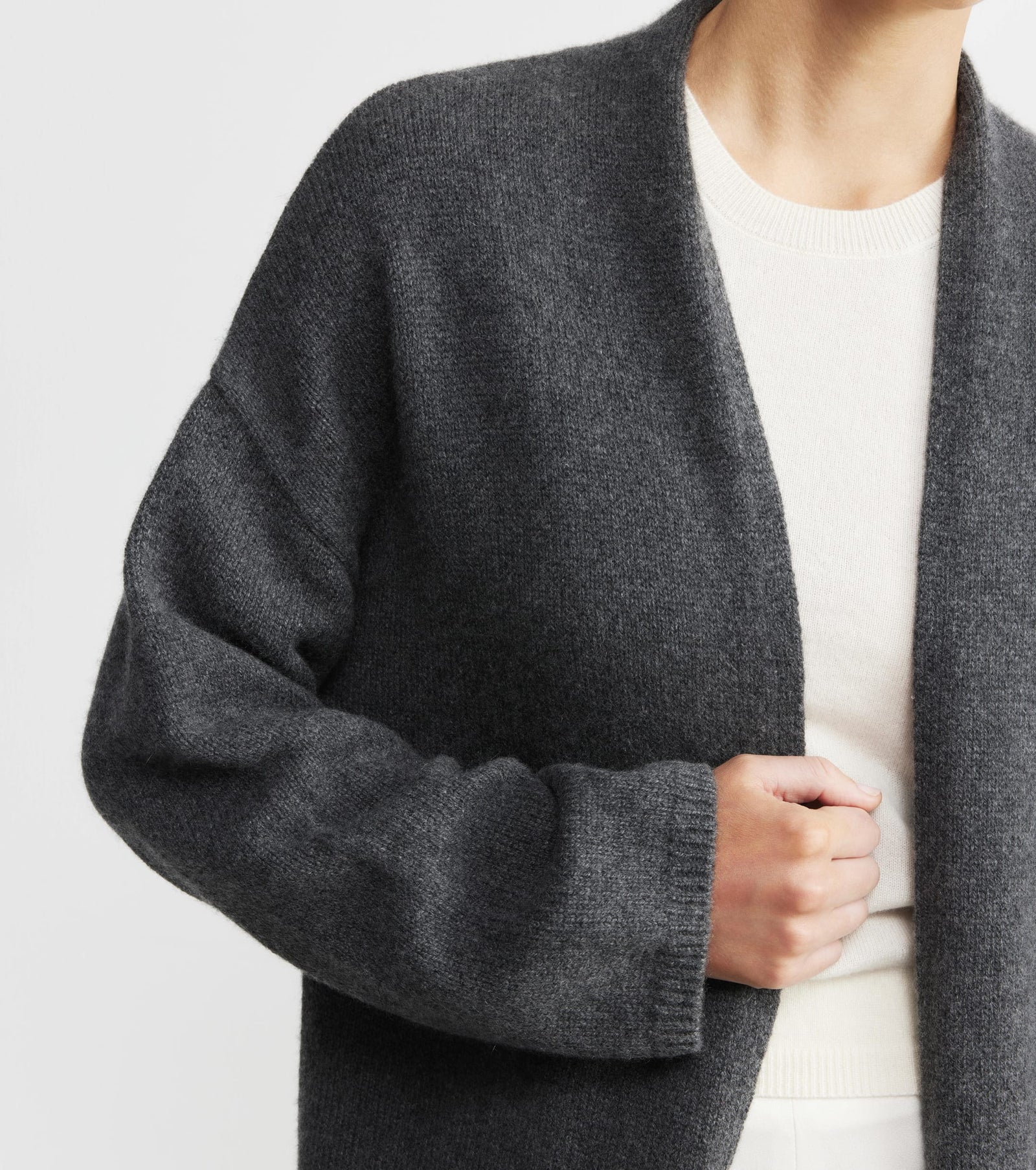 Luxe Cashmere Cardigan - Graphite