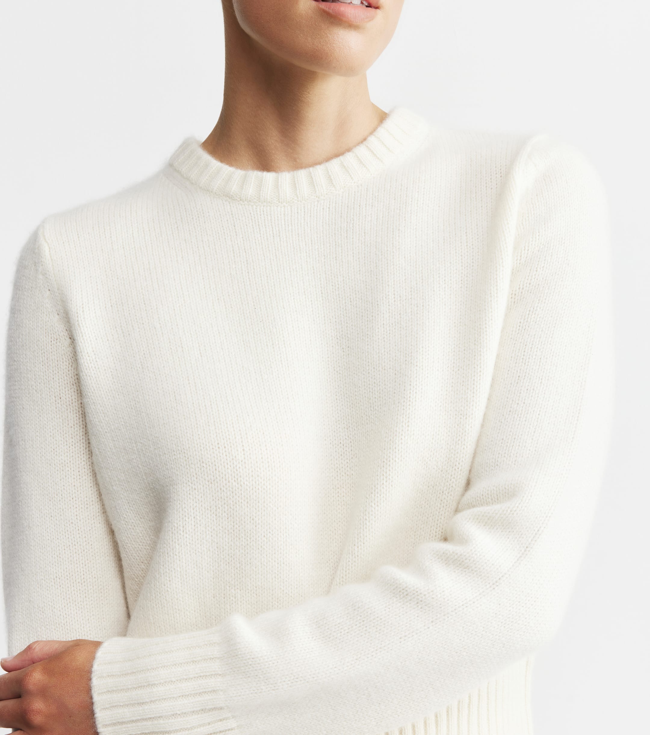 Luxe Cashmere Crew Sweater - Cream