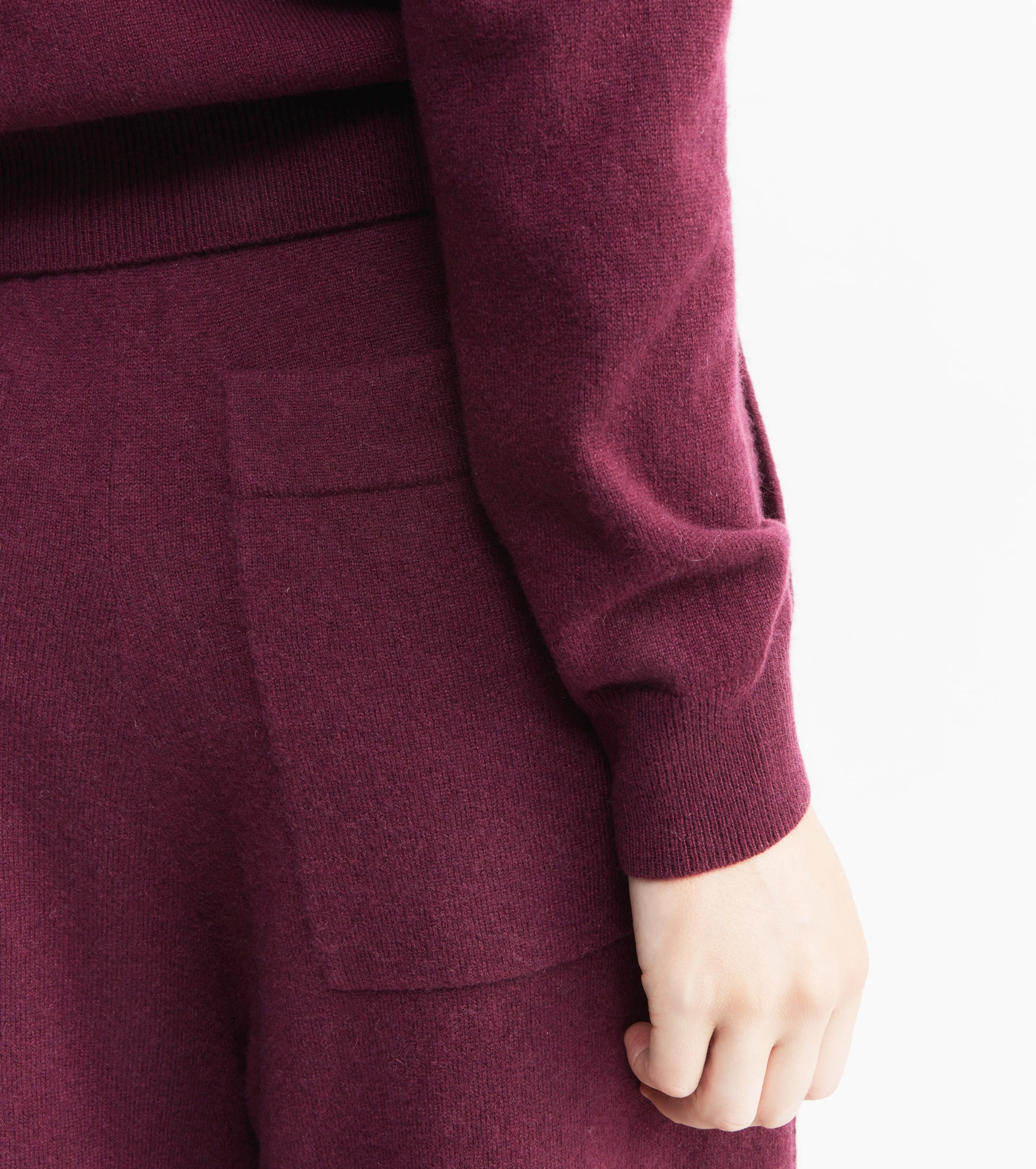 Cashmere Pleat Front Trouser - Burgundy
