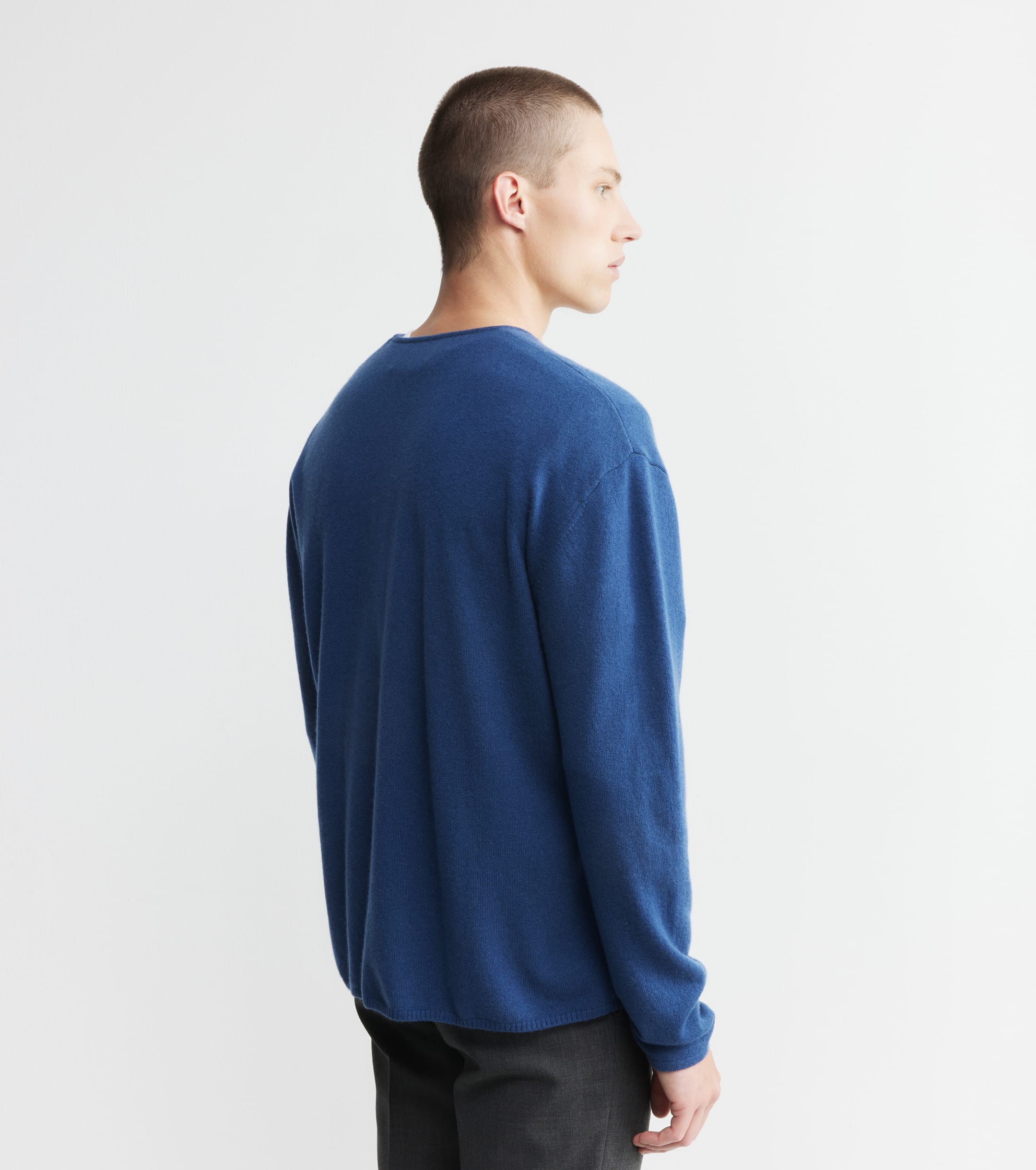 Cashmere Oversized Crew Sweater - Indigo