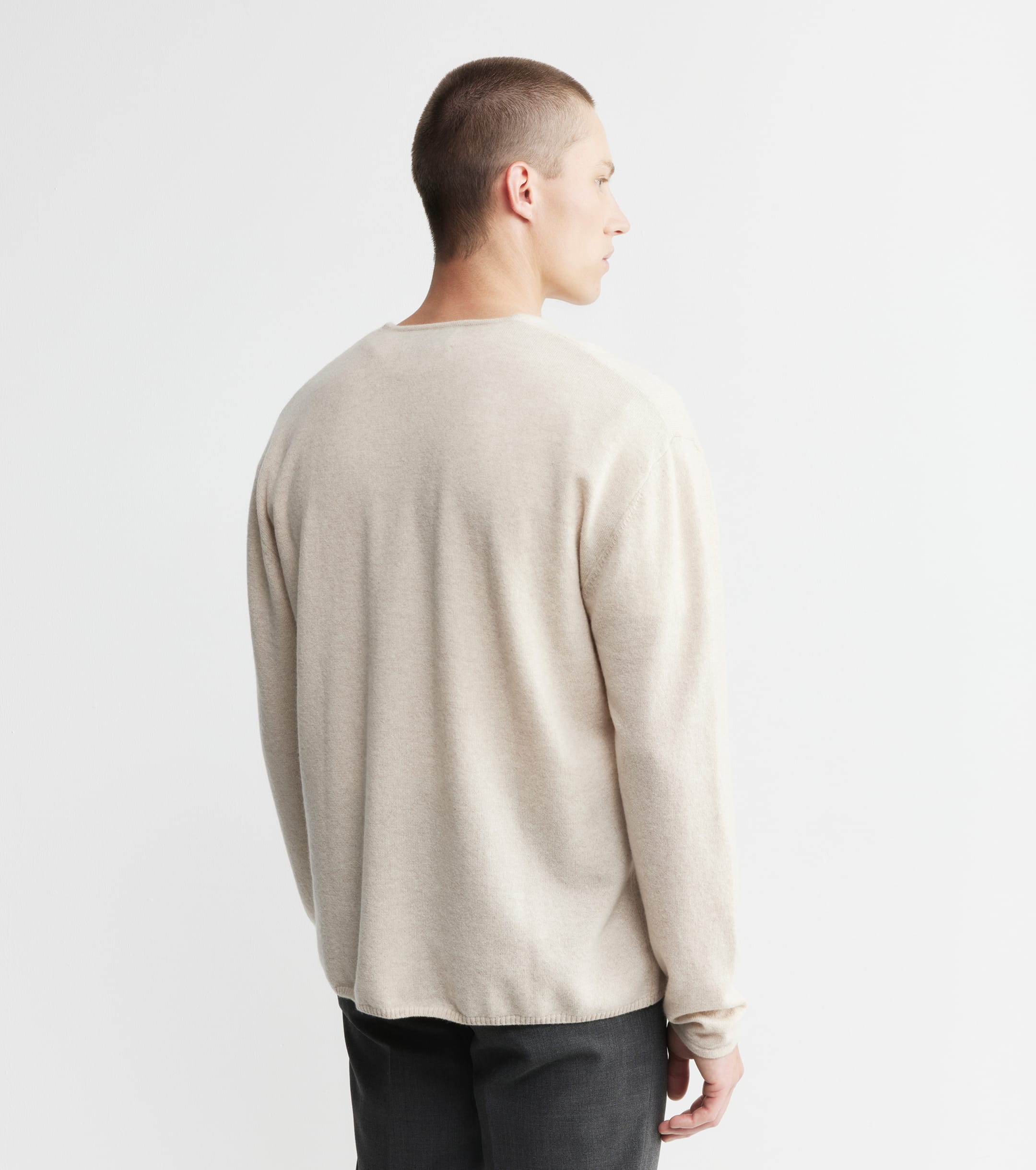 Cashmere Oversized Crew Sweater - Sand