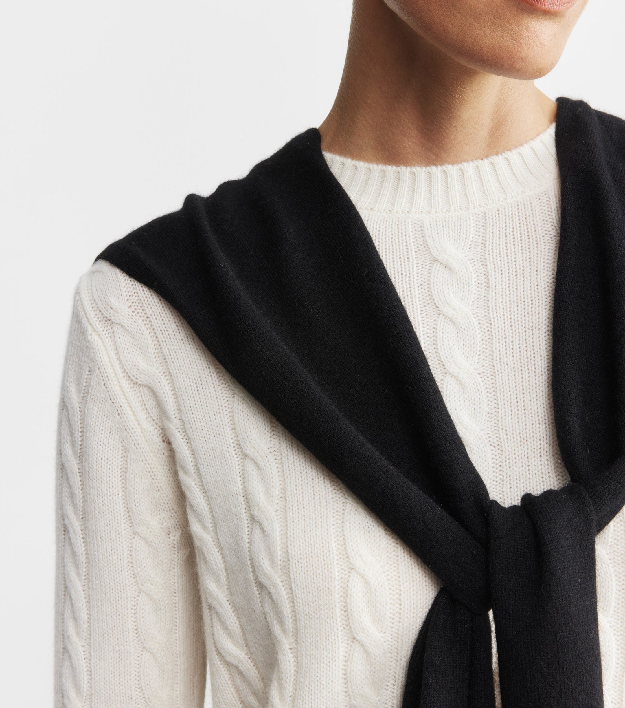 Cashmere Sweater Scarf - Black