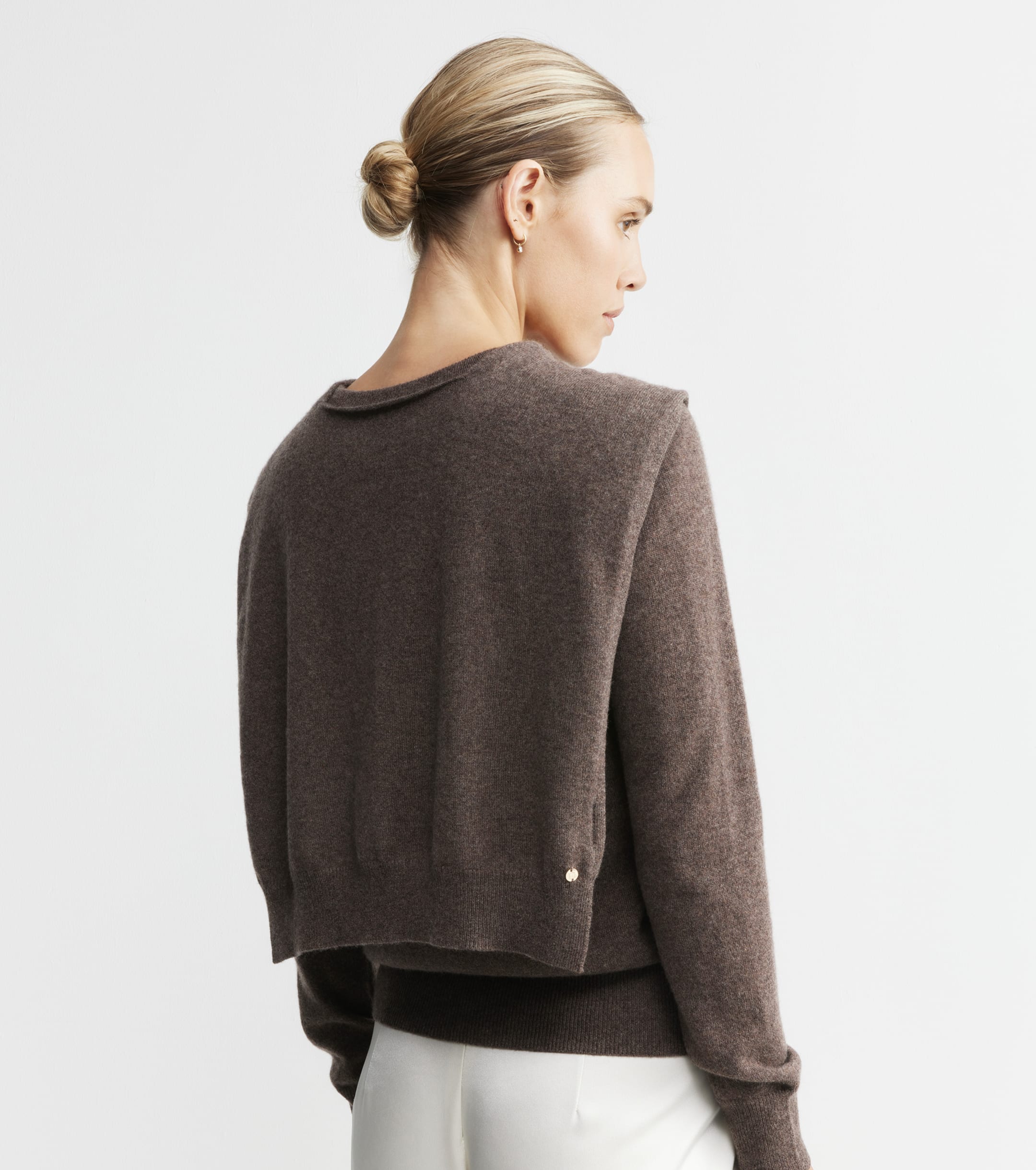 Cashmere Sweater Scarf - Brown Melange