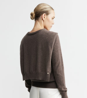 Cashmere Sweater Scarf - Brown Melange