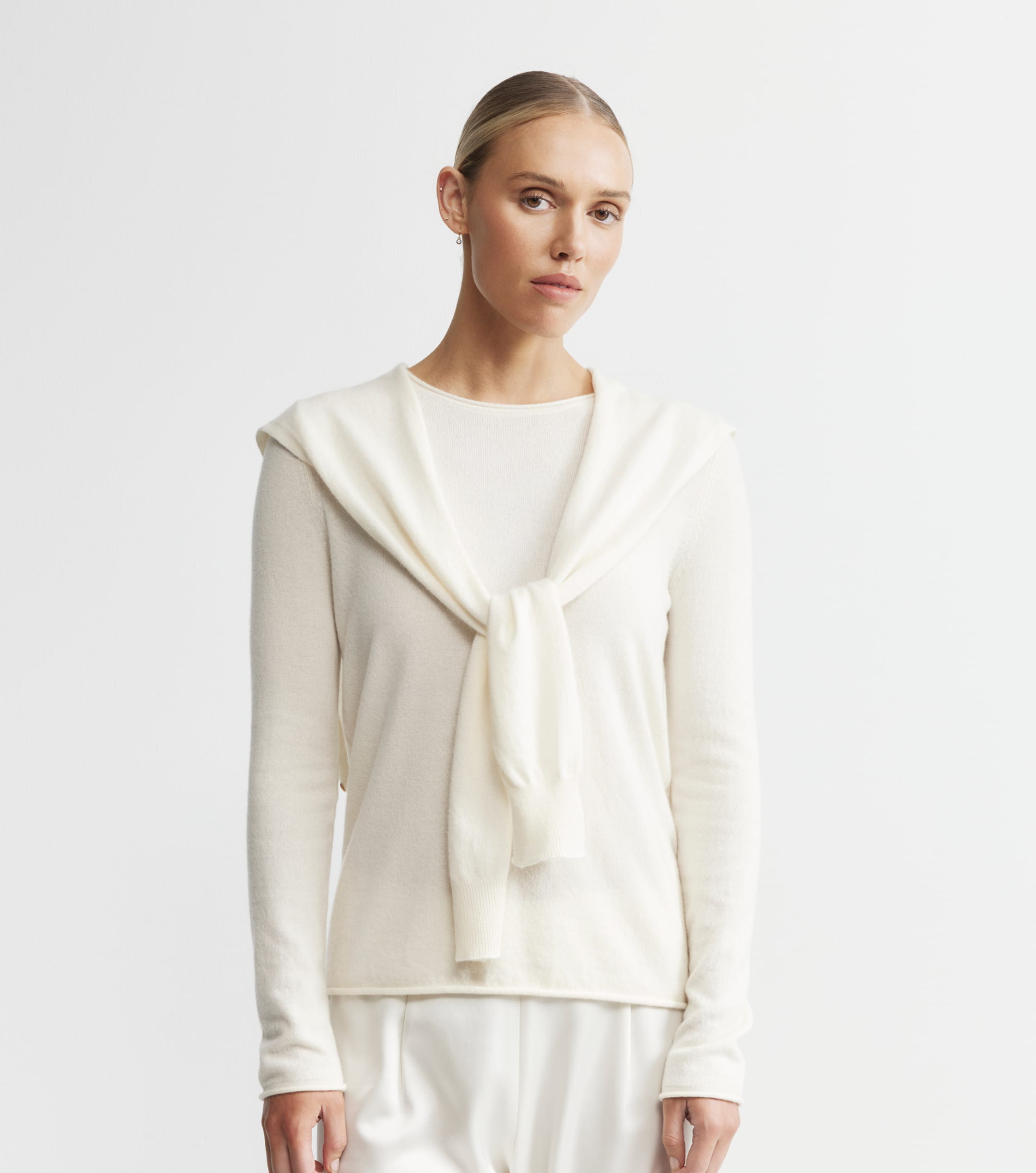 Cashmere Sweater Scarf - Cream