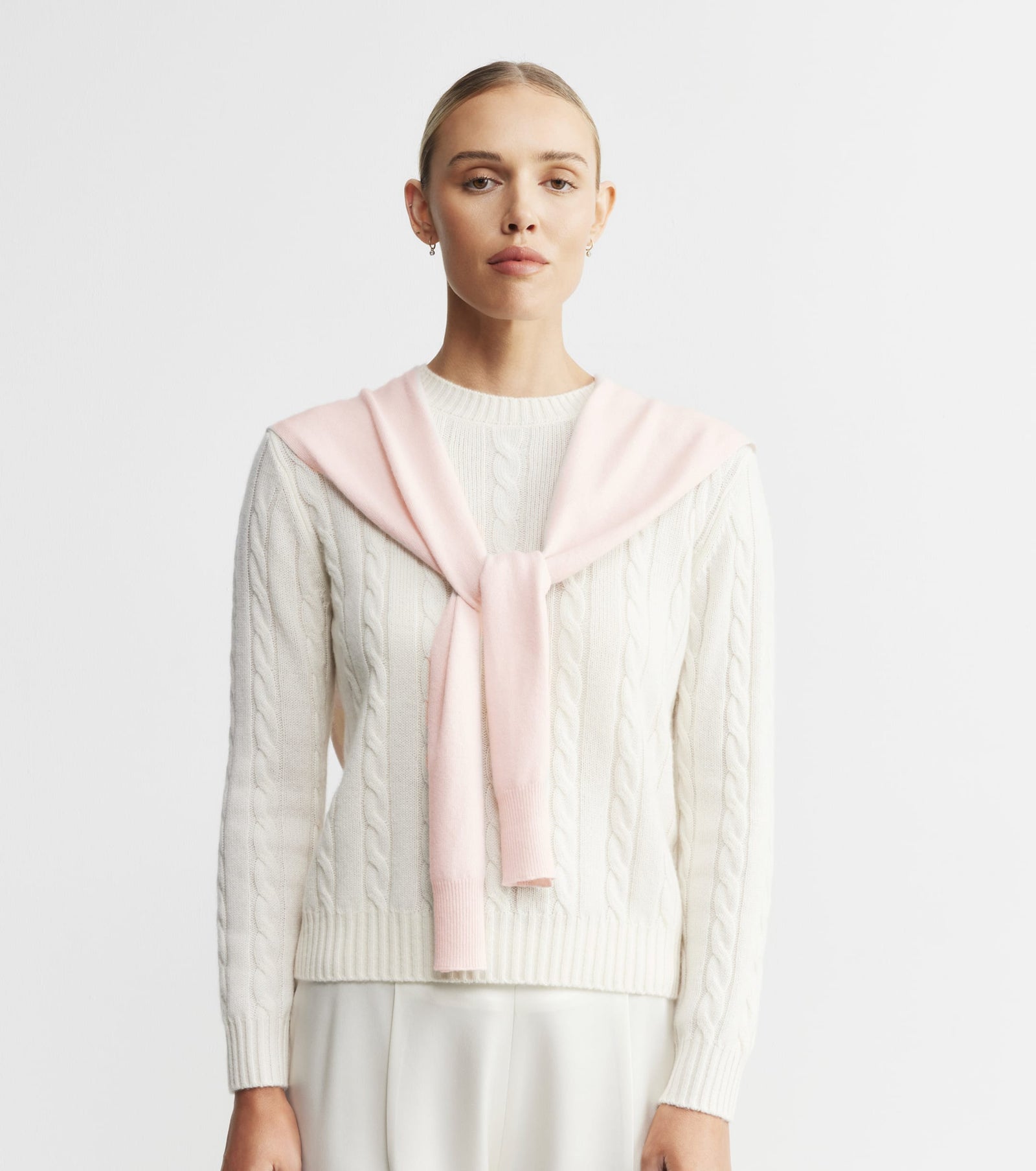 Cashmere Sweater Scarf - Powder Pink
