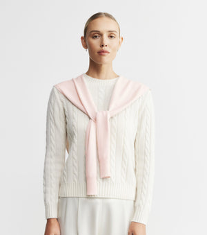 Cashmere Sweater Scarf - Powder Pink