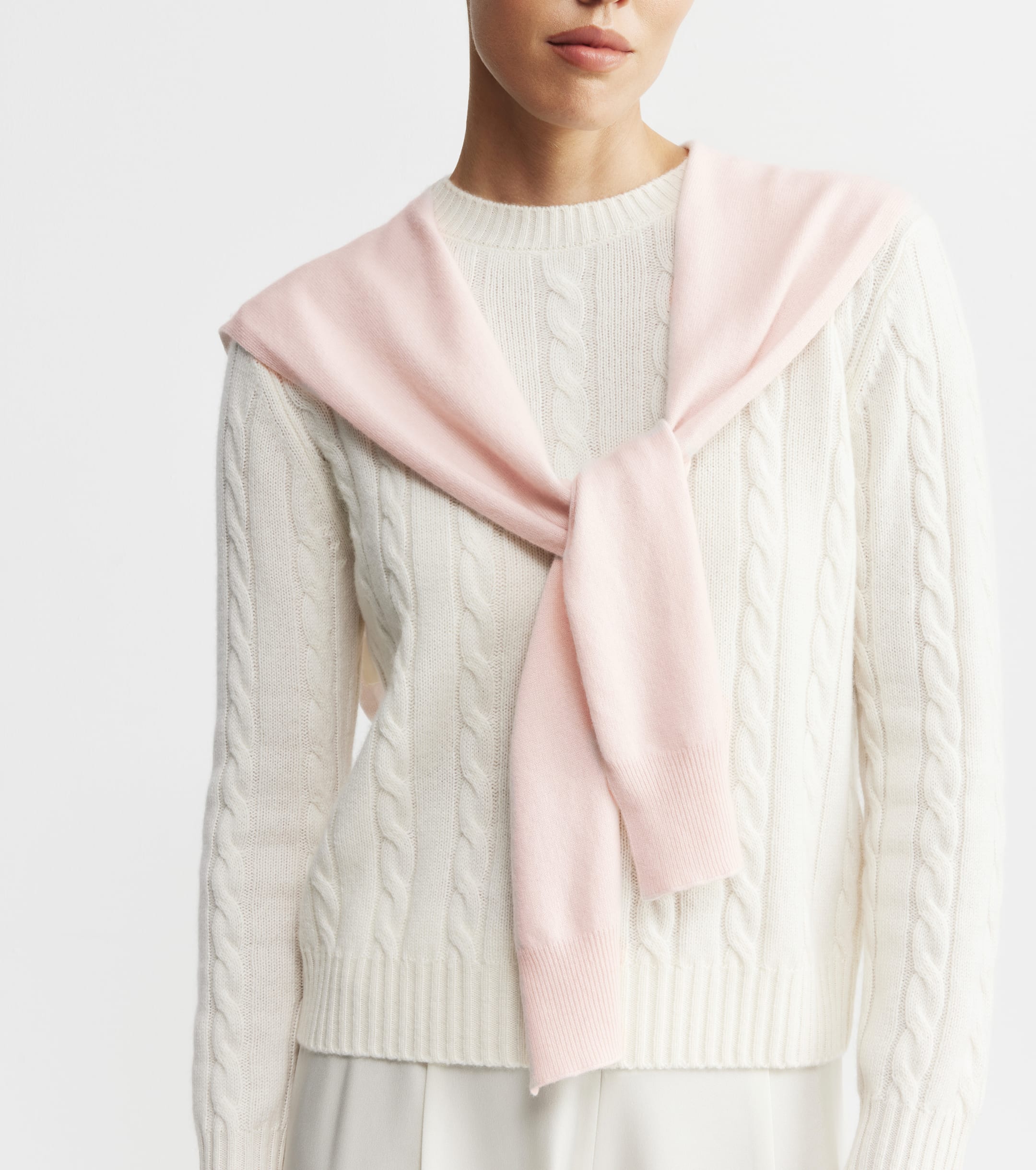 Cashmere Sweater Scarf - Powder Pink