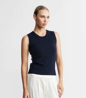 Cashmere Tank - Navy