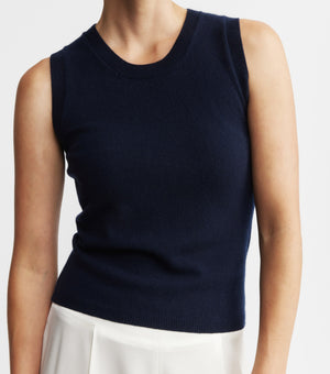 Cashmere Tank - Navy