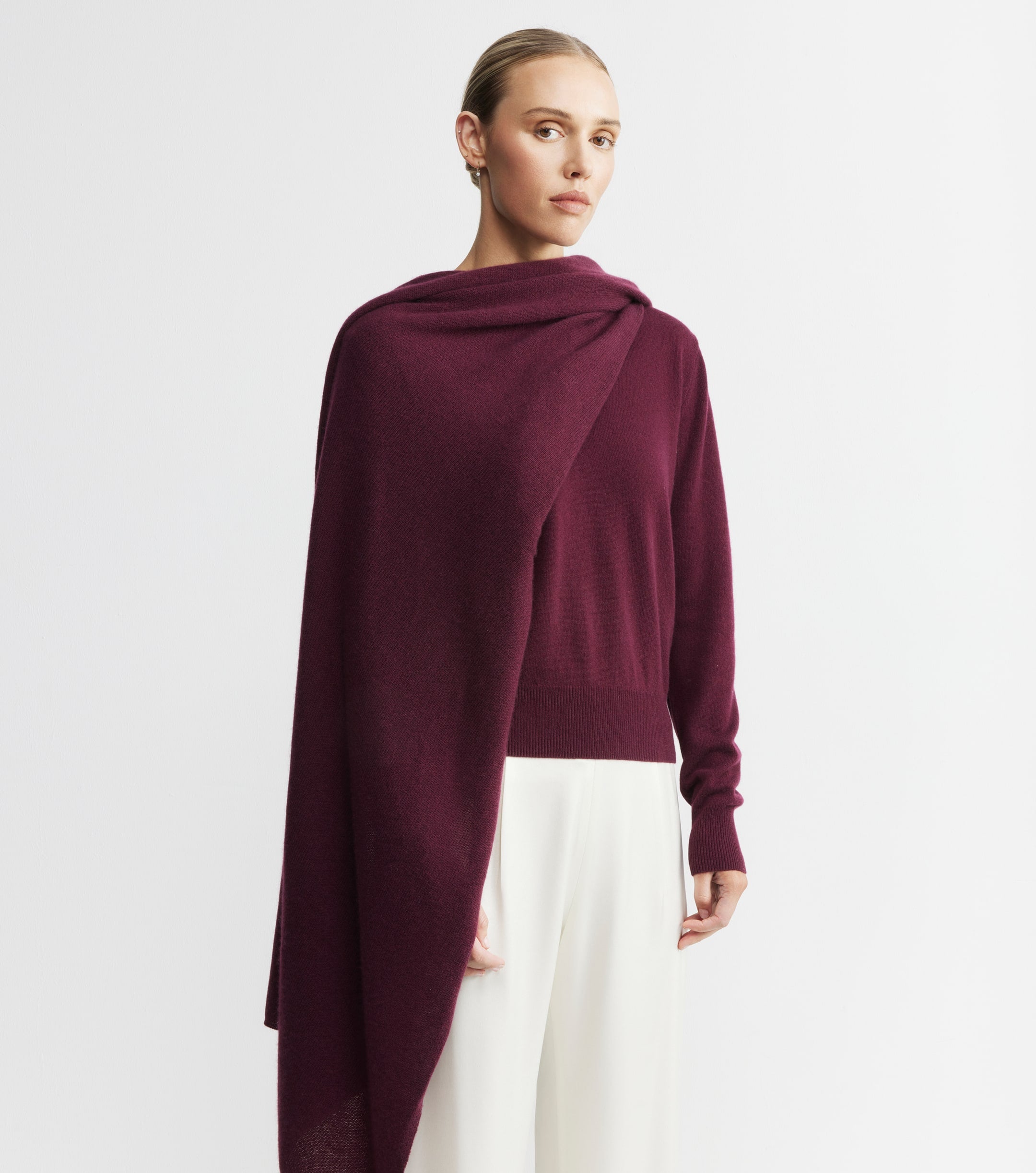 Cashmere Travel Wrap - Burgundy