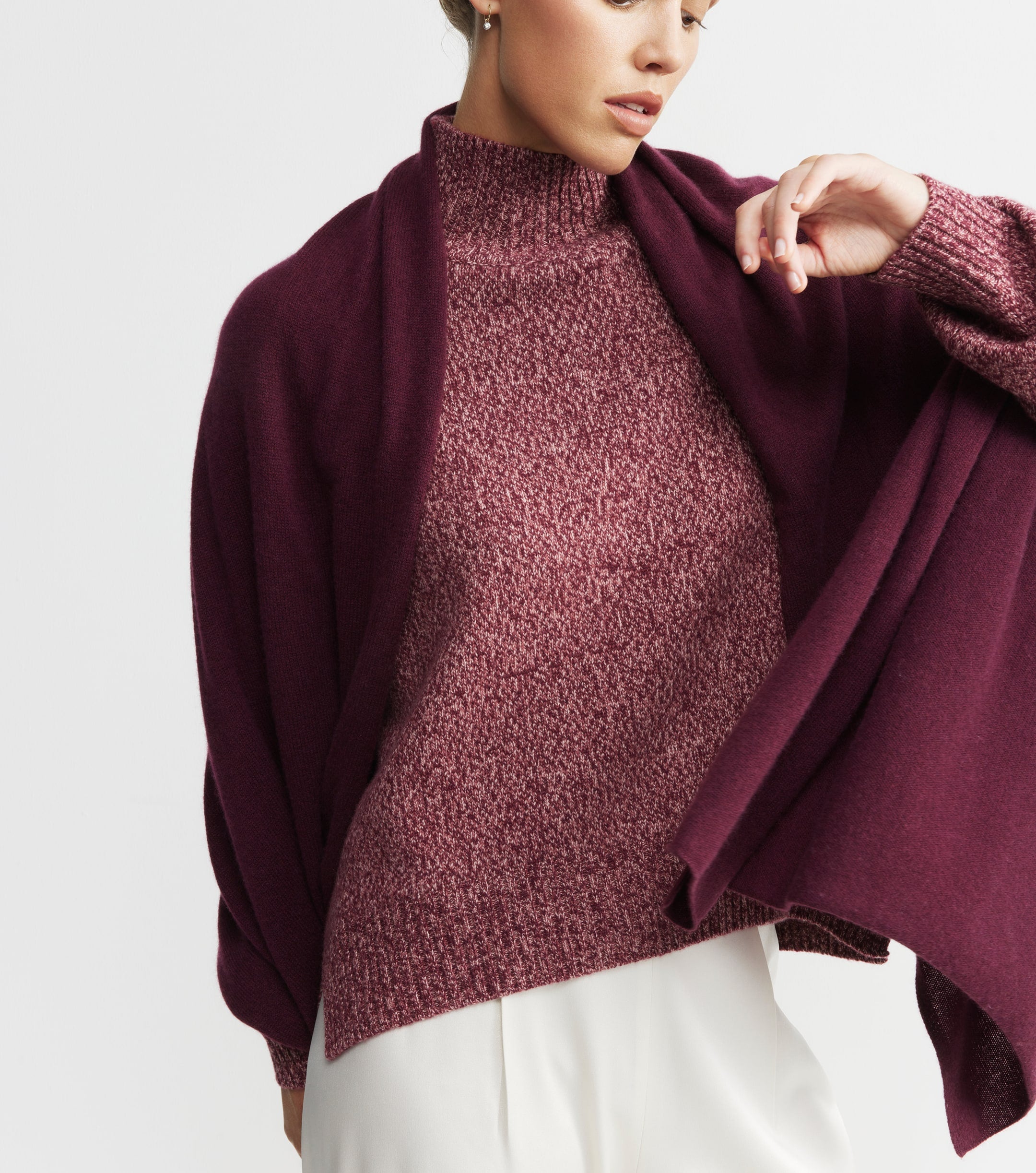 Cashmere Travel Wrap - Burgundy
