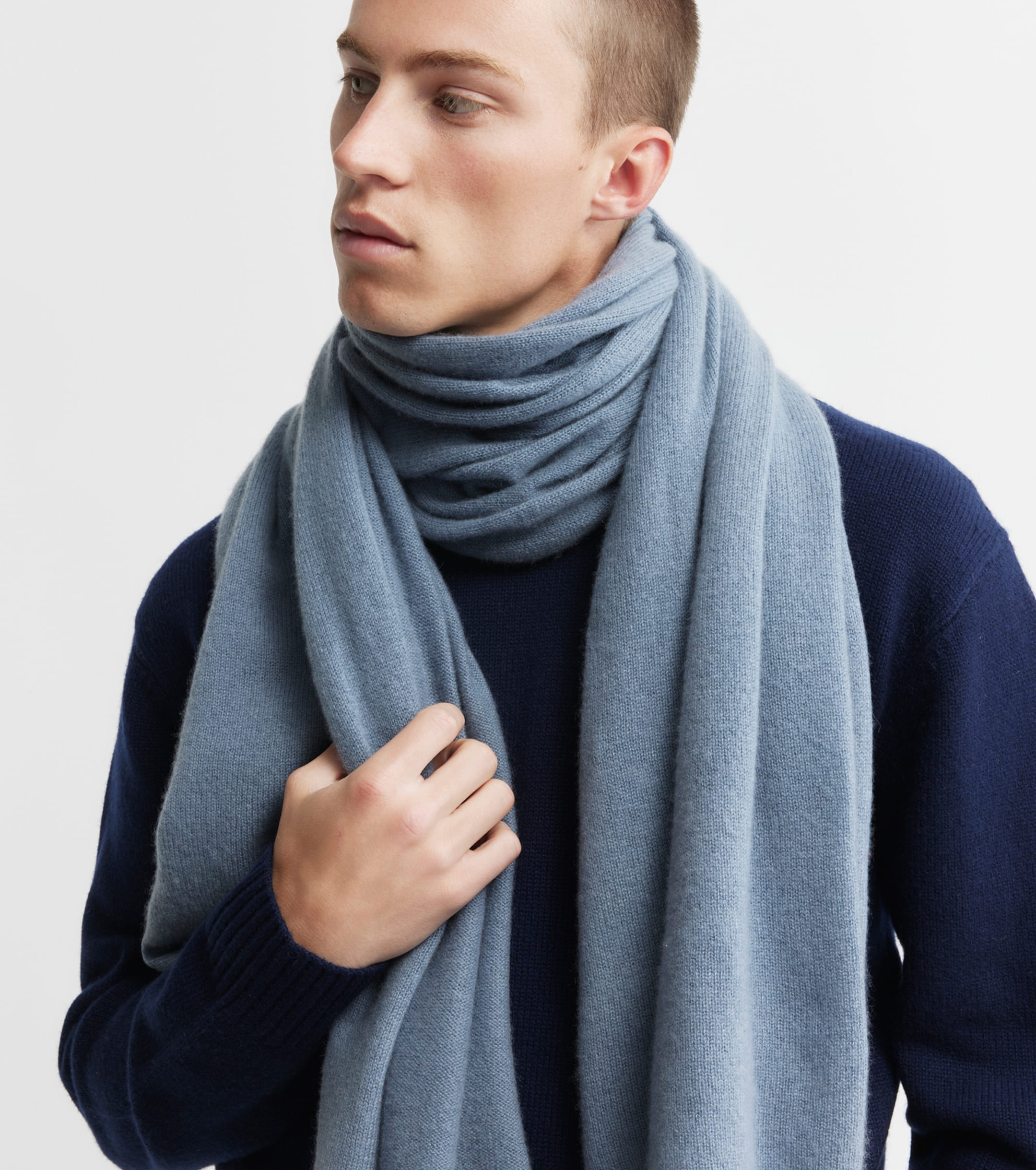 Cashmere Travel Wrap - Steel Blue