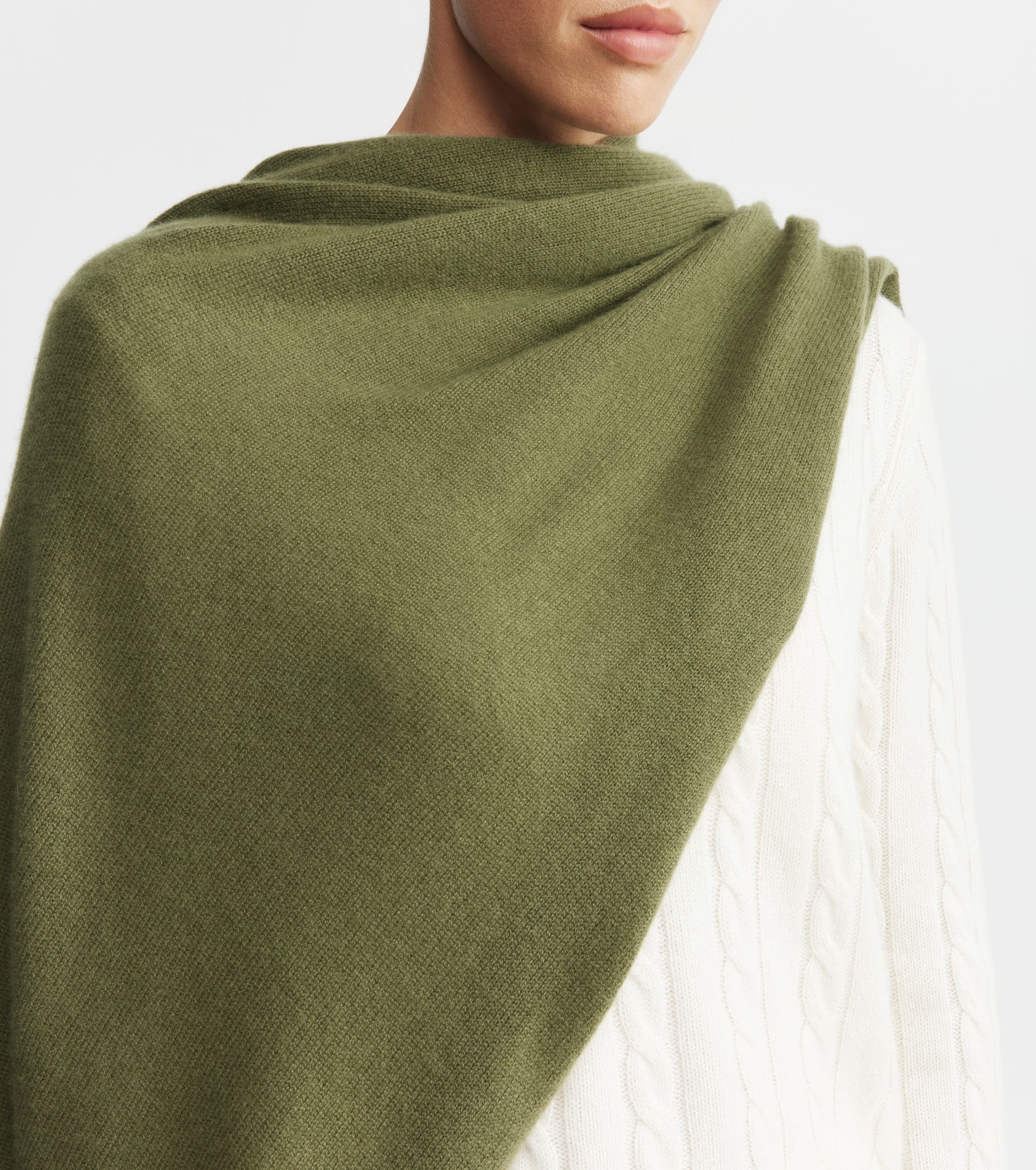 Cashmere Travel Wrap - Moss Green