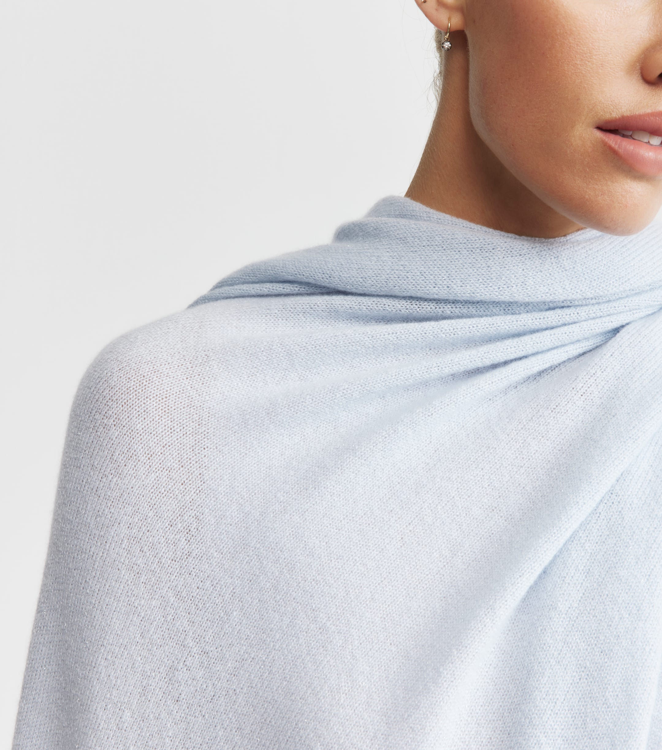 Cashmere Travel Wrap - Sky/Lurex