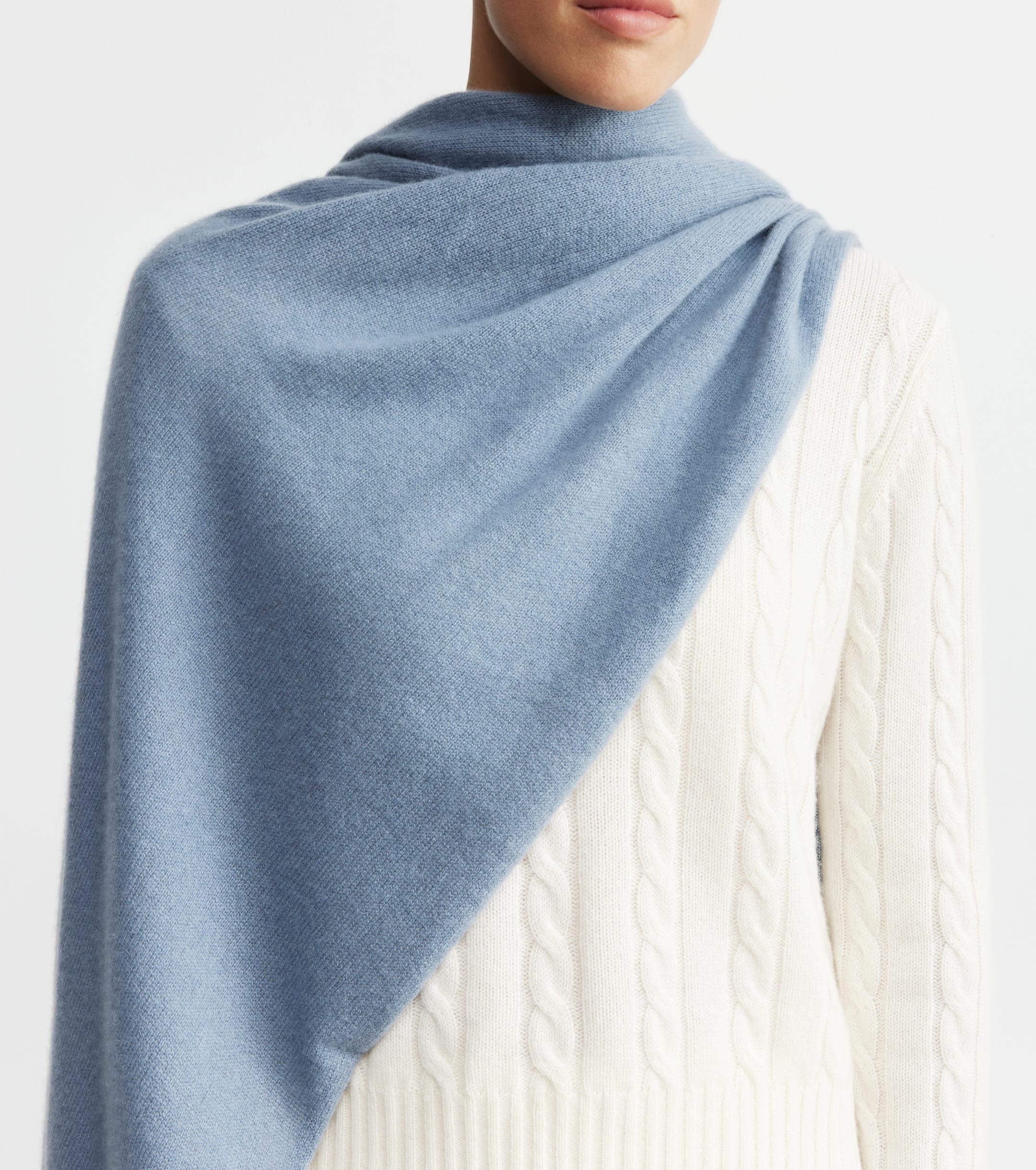 Cashmere Travel Wrap - Steel Blue