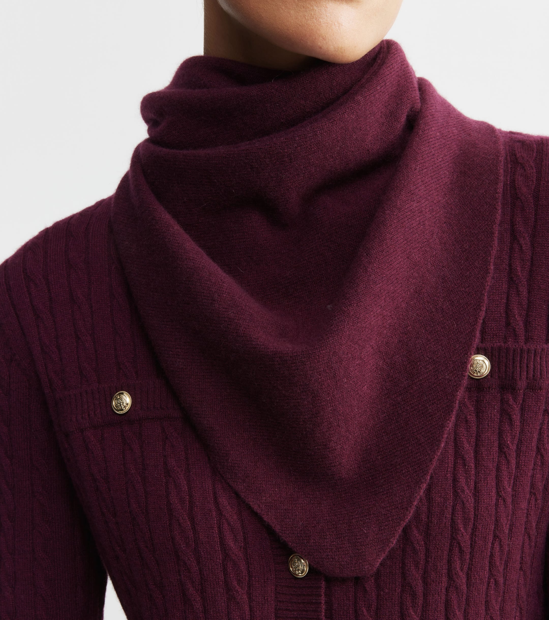 Cashmere Triangle Scarf - Burgundy