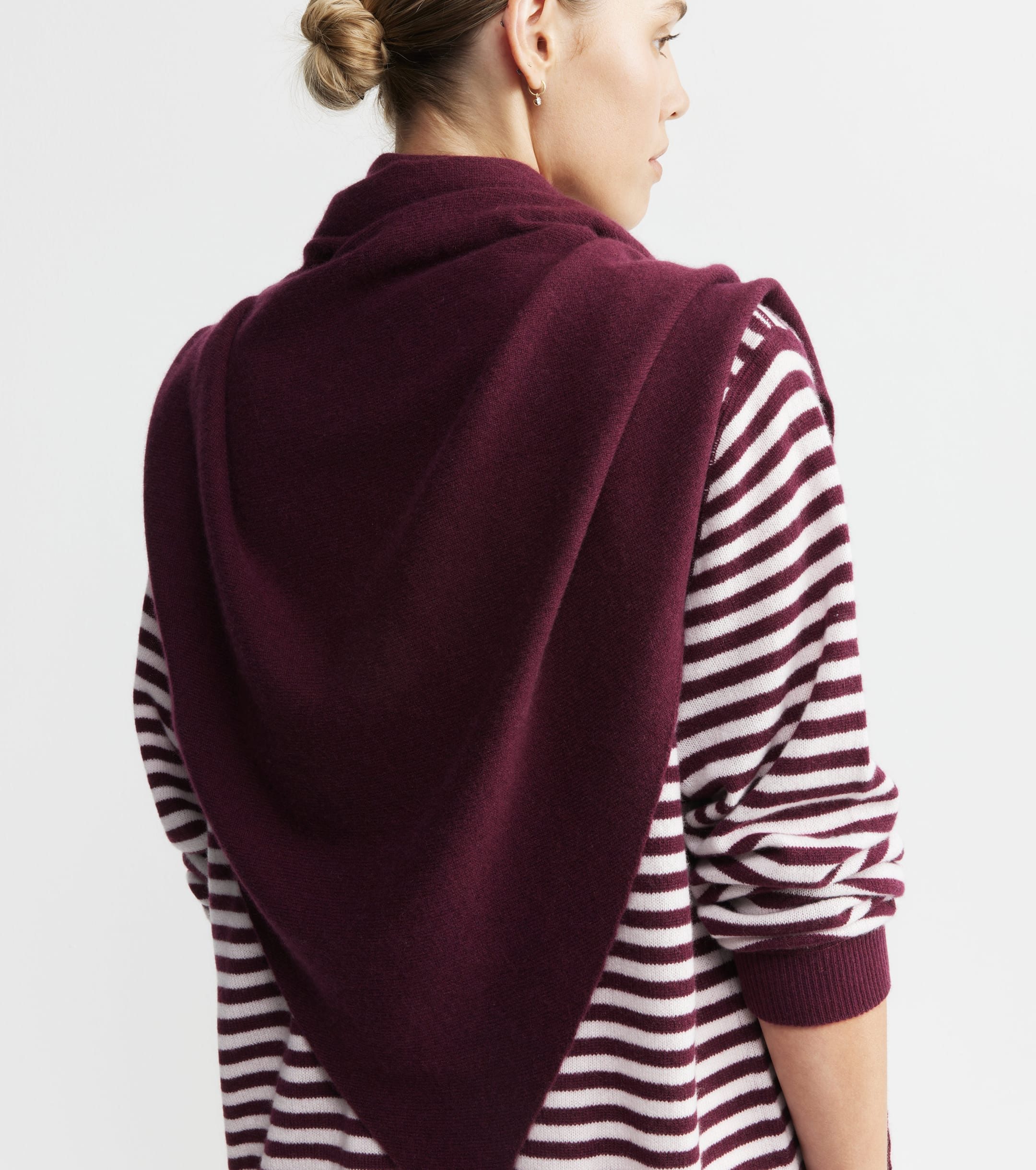Cashmere Triangle Scarf - Burgundy