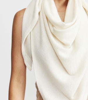 Cashmere Triangle Scarf - Cream