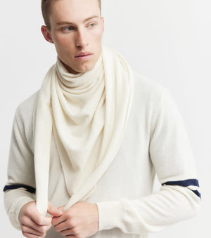 Cashmere Triangle Scarf - Cream