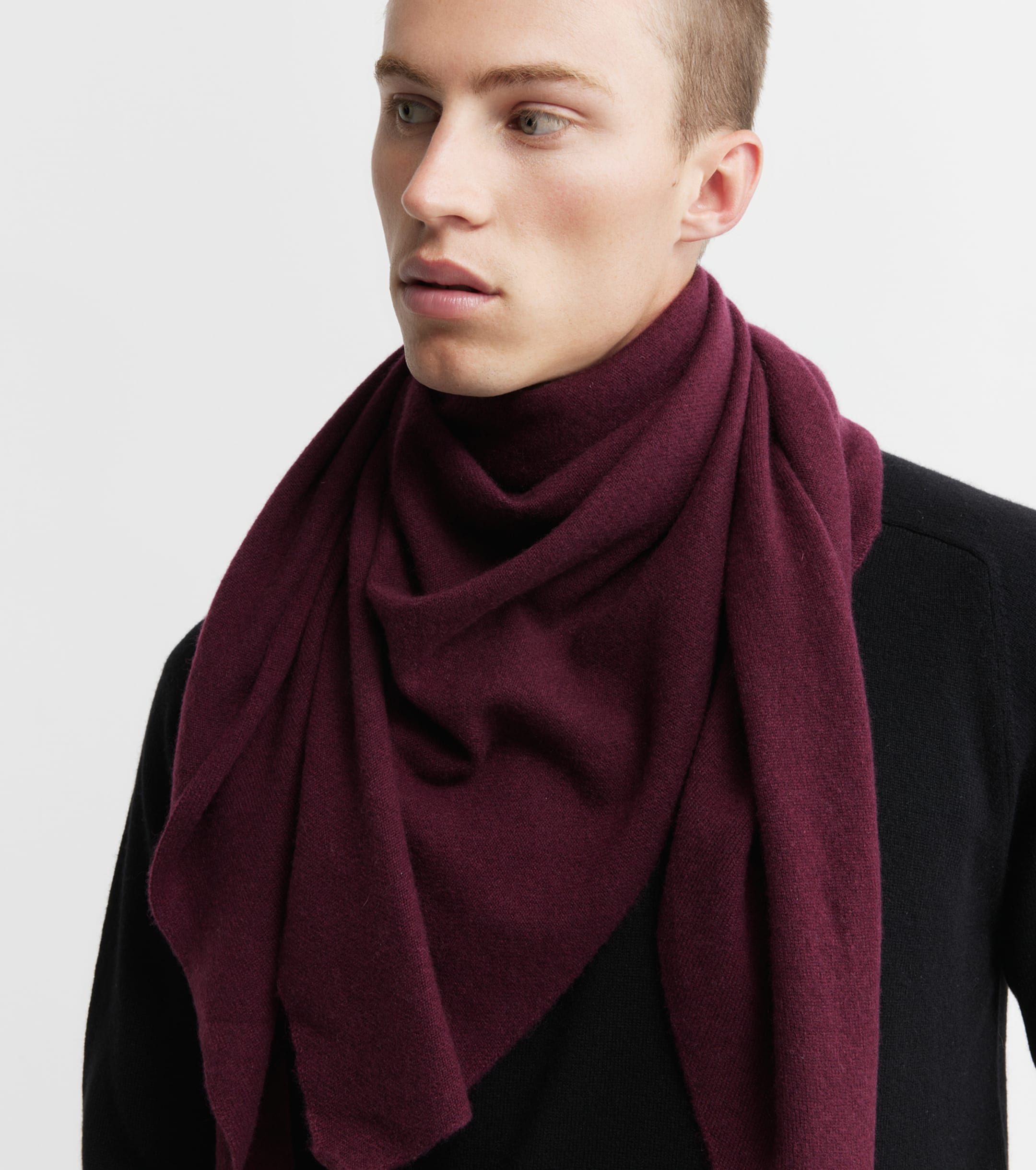 Cashmere Triangle Scarf - Burgundy