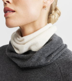 Cashmere Two Tone Snood - Cream/Graphite