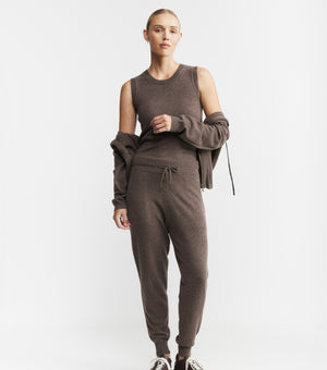 Essential Cashmere Jogger - Brown Melange