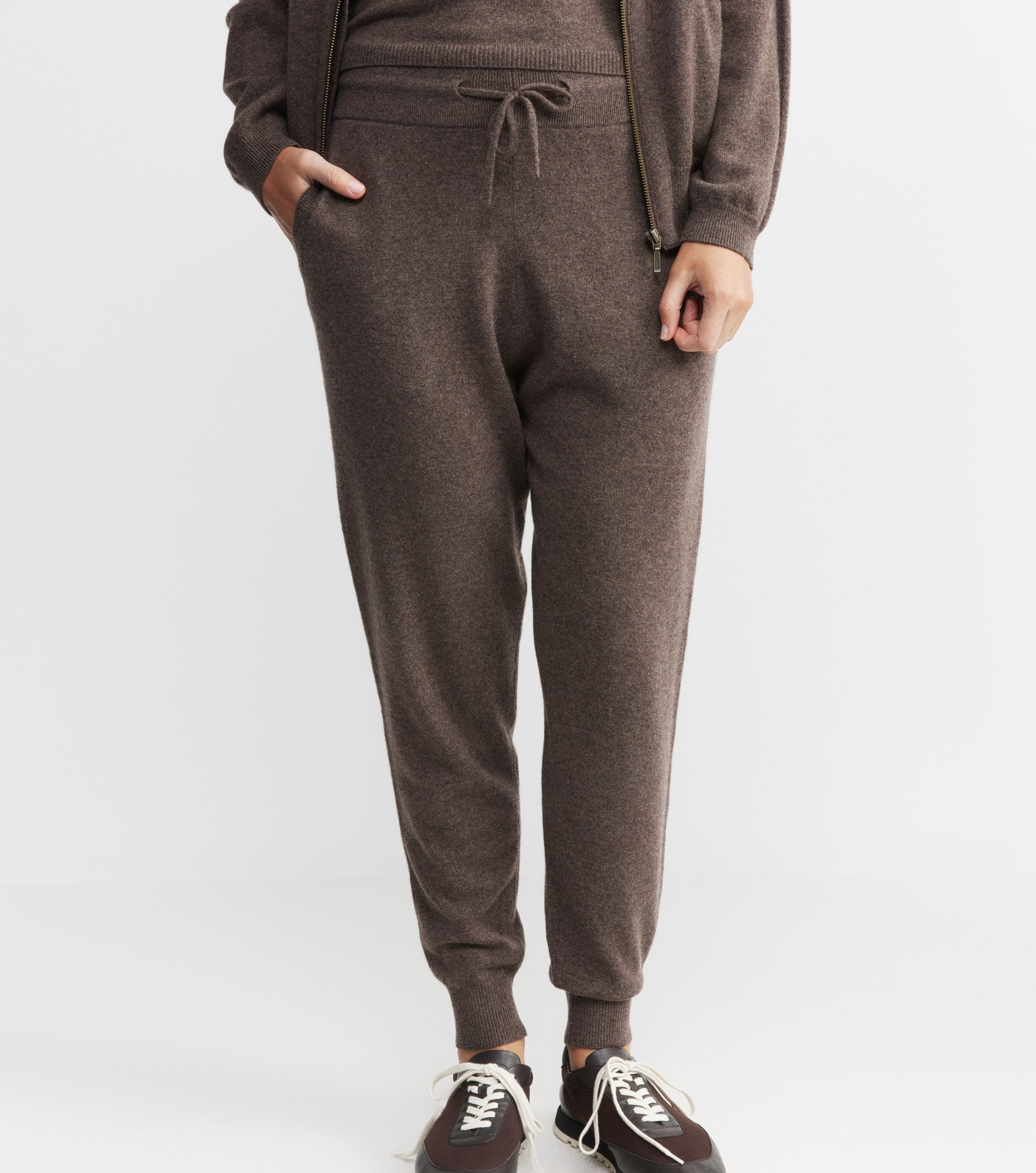 Essential Cashmere Jogger - Brown Melange