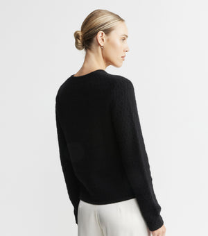 Cashmere Waffle Jacket - Black
