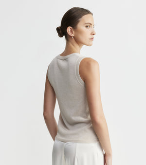 Cashmere Lurex Tank - Champagne