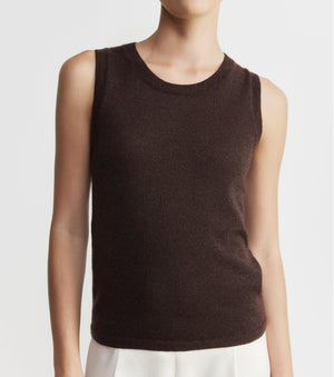 Cashmere Lurex Tank - Cognac