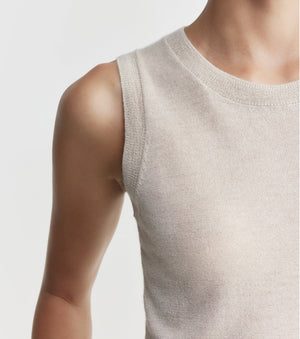 Cashmere Lurex Tank - Champagne