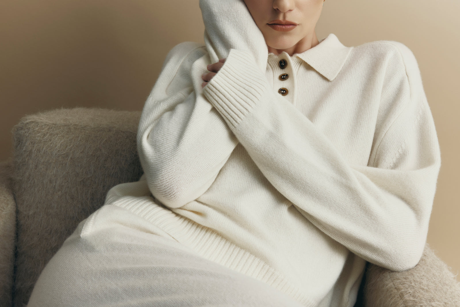 Cashmere Button Polo