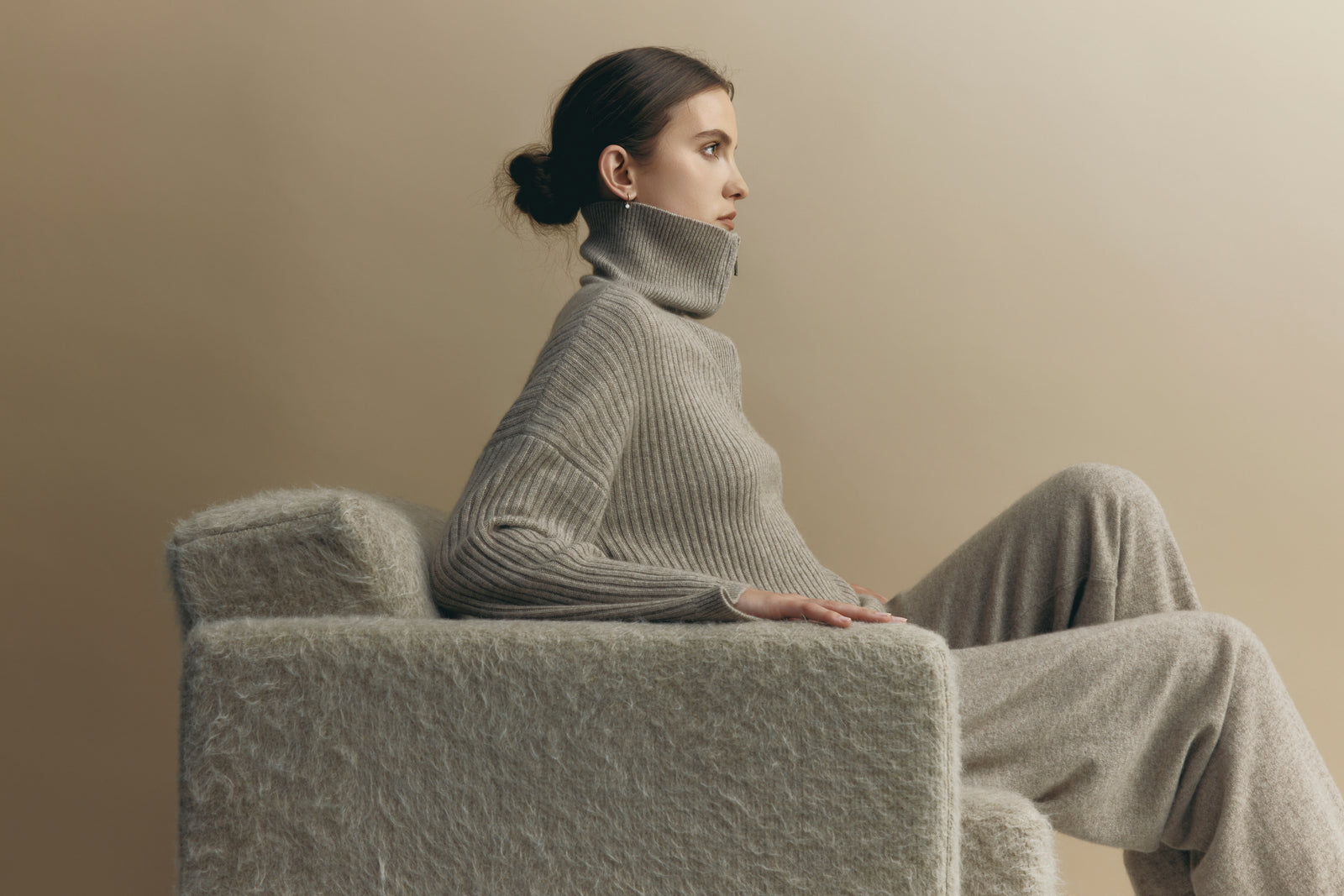 Cashmere Ribbed Quarter Zip