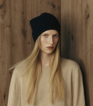 Baby Cashmere Beanie - Black