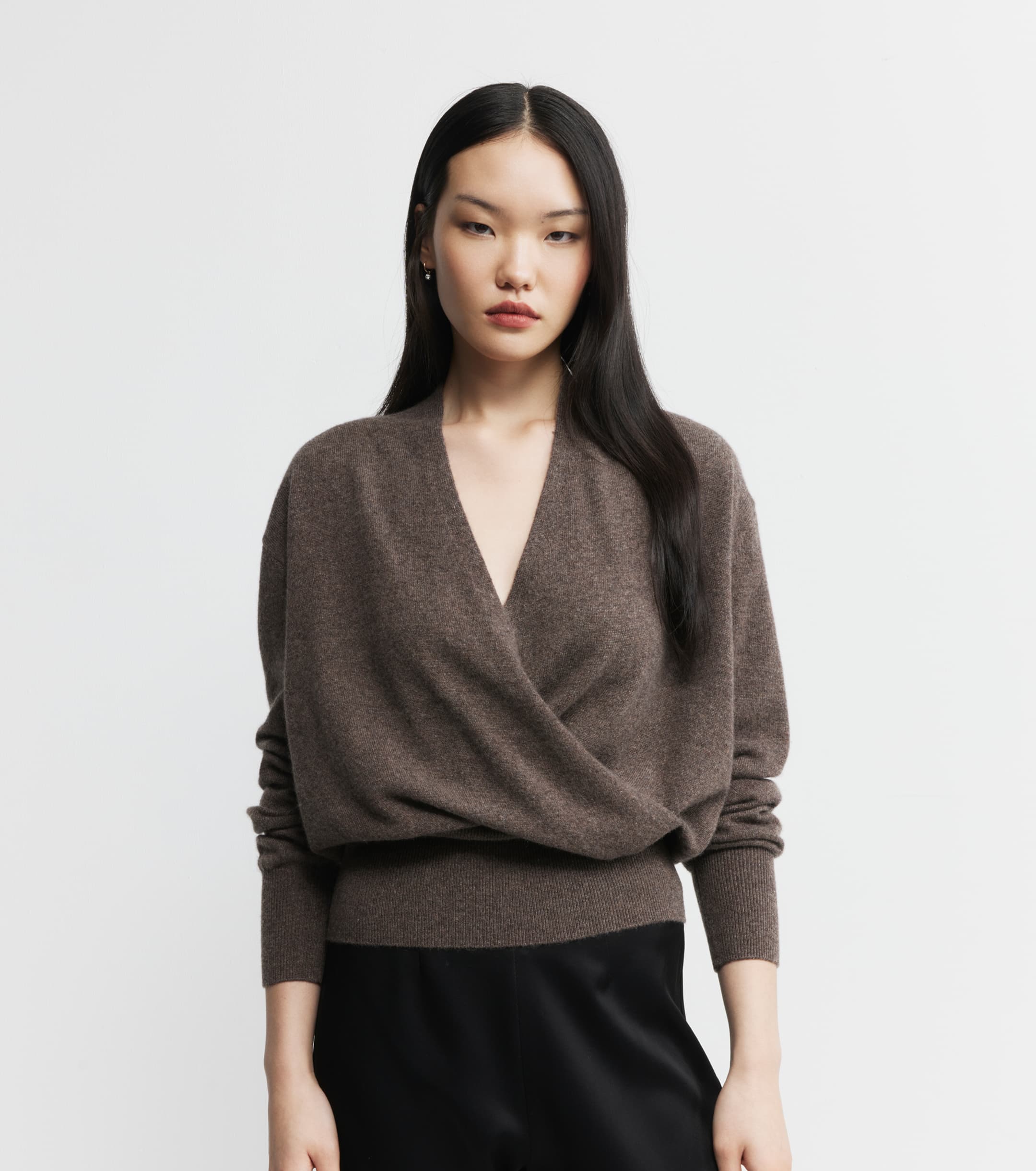 Cashmere Ballet Sweater - Brown Melange