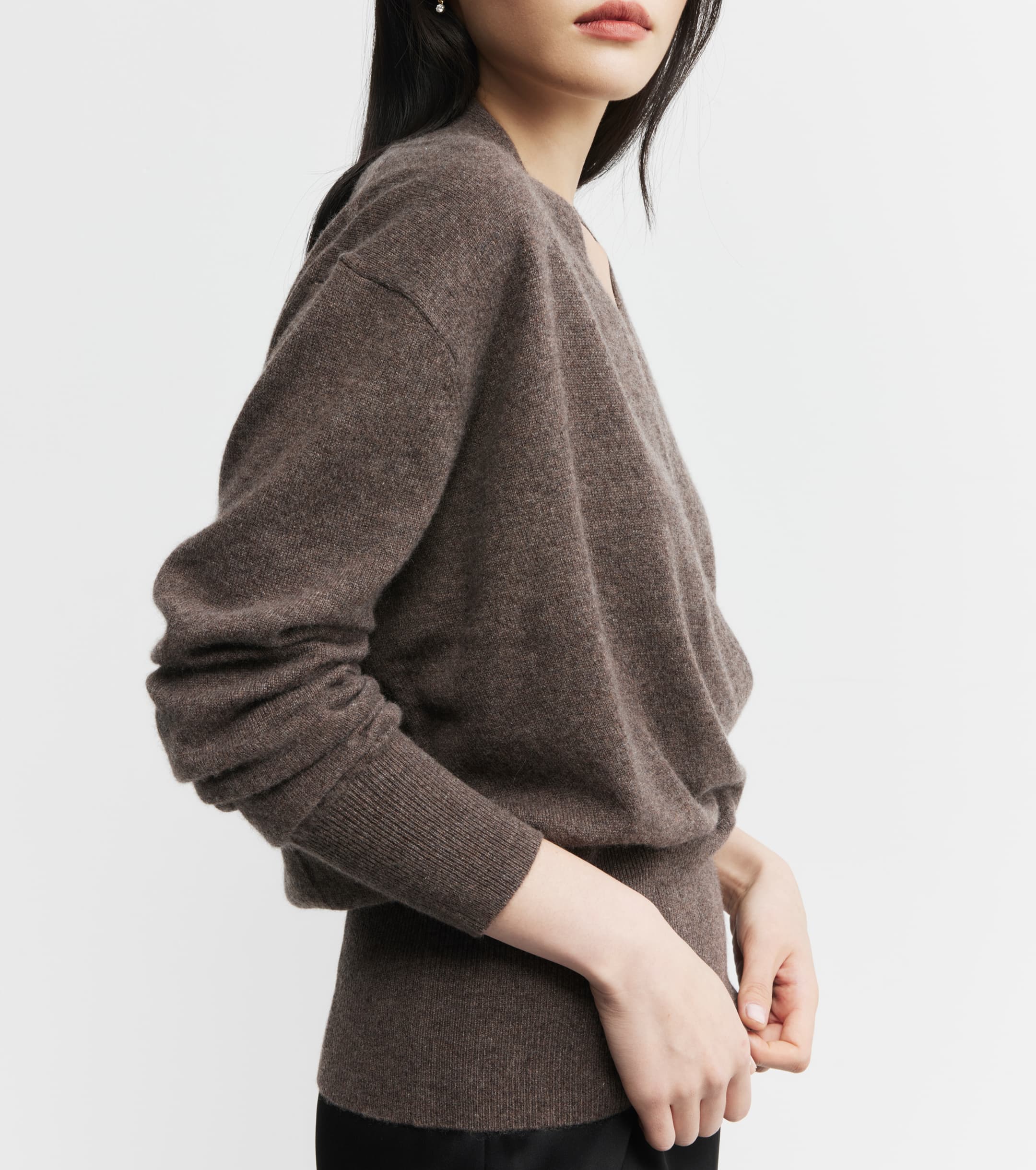 Cashmere Ballet Sweater - Brown Melange