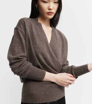 Cashmere Ballet Sweater - Brown Melange