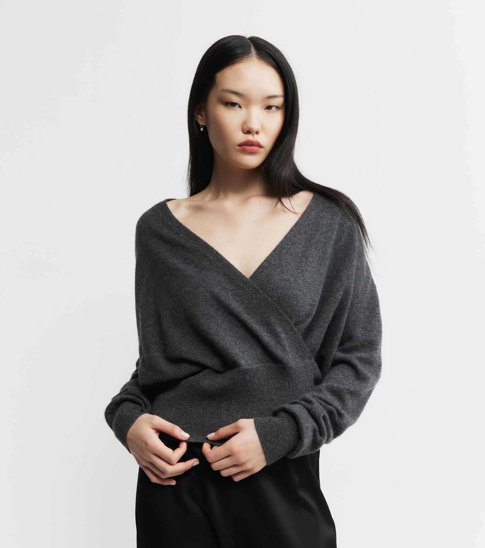 Cashmere Ballet Sweater - Carbon