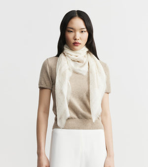 Cashmere Bandana Scarf - Cream/Sand