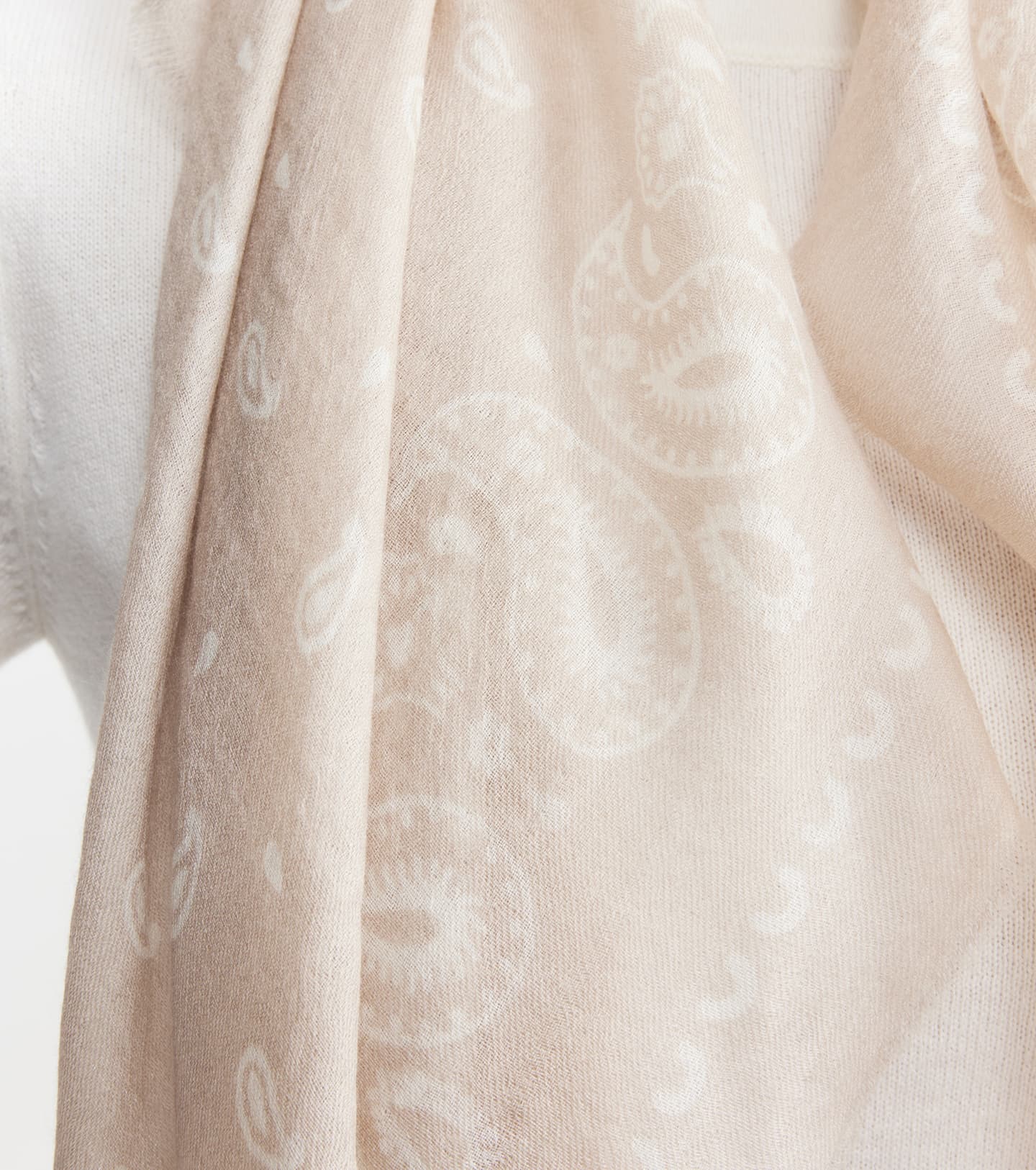 Cashmere Bandana Scarf - Sand/Cream