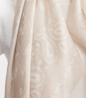 Cashmere Bandana Scarf - Sand/Cream