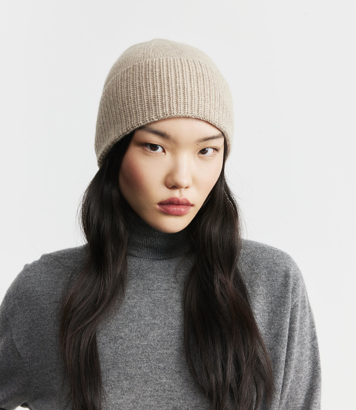 Cashmere Rib Beanie - Birch