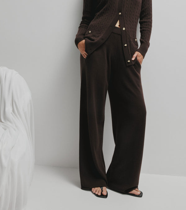 Cashmere Bias Trouser - Cacao