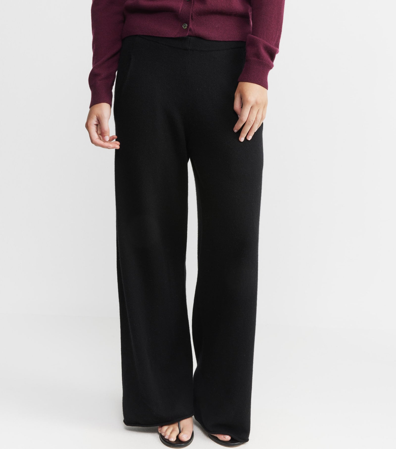 Cashmere Bias Trouser - Black