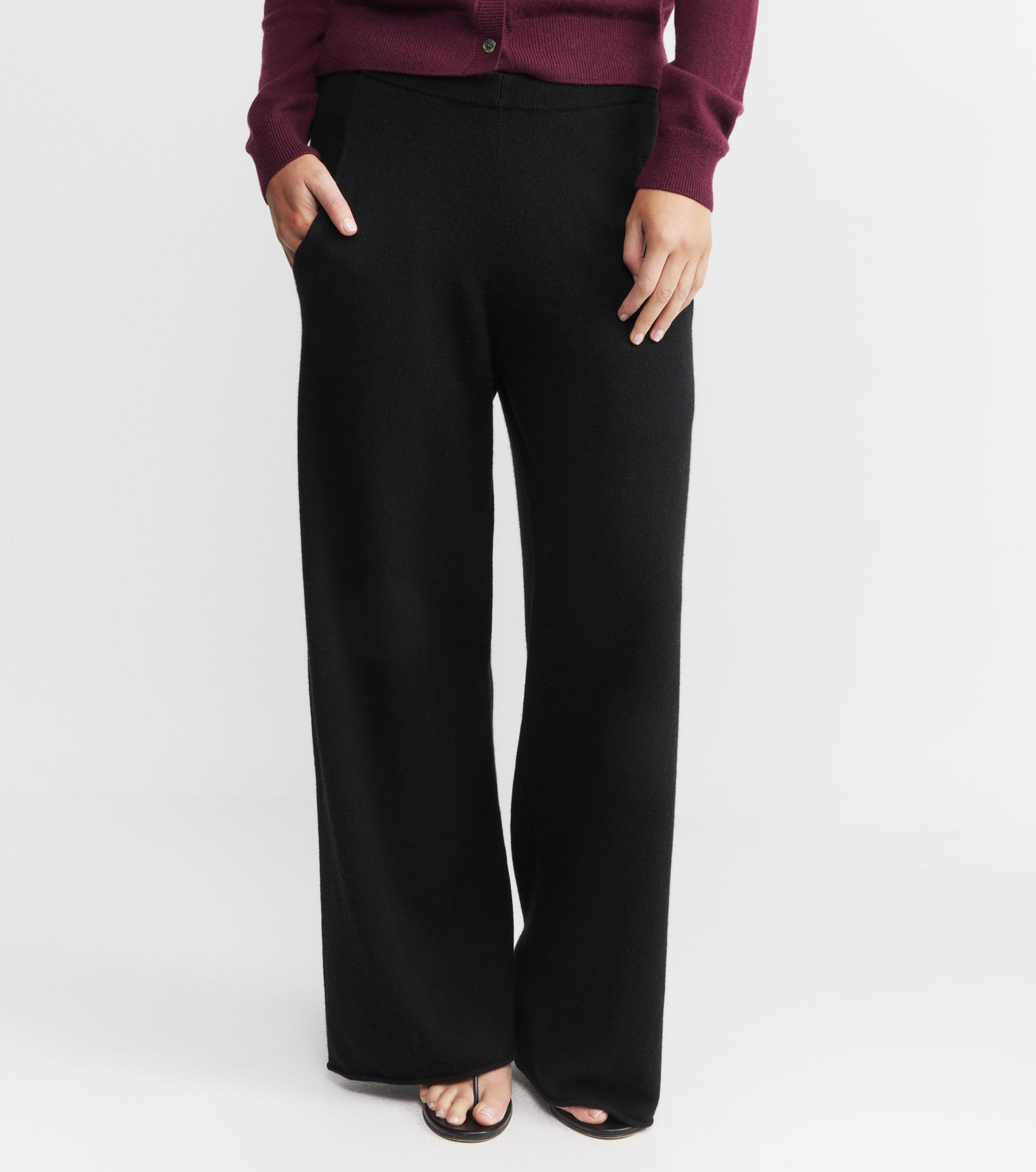 Cashmere Bias Trouser - Black