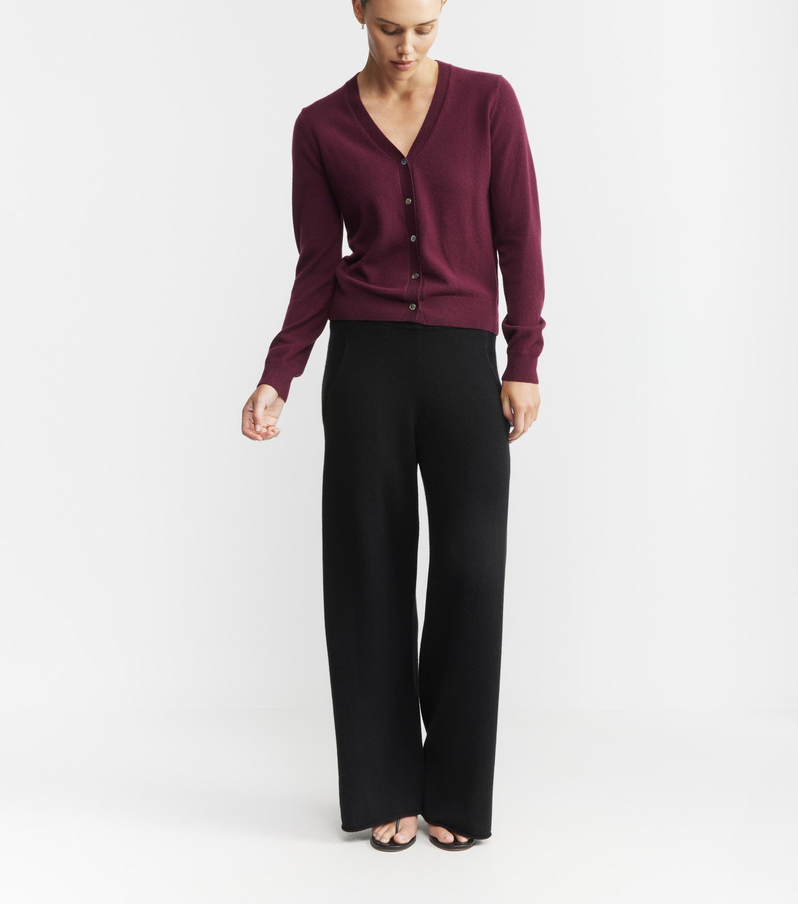 Cashmere Bias Trouser - Black