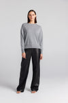 Essential Cashmere Relaxed Crewneck - Dark Grey Melange