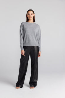  Essential Cashmere Relaxed Crewneck - Dark Grey Melange